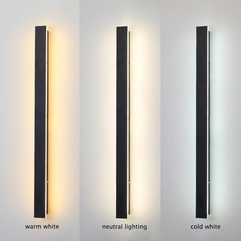 Edge Modern Design LED-seinävalaisimet, musta metalli puutarhaan ja käytävälle