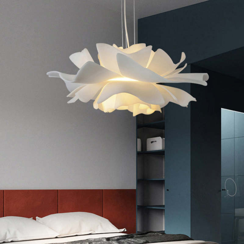 Bella Modern Design Pendelleuchte Blume Weiß Metall Wohnzimmer Schlafzimmer