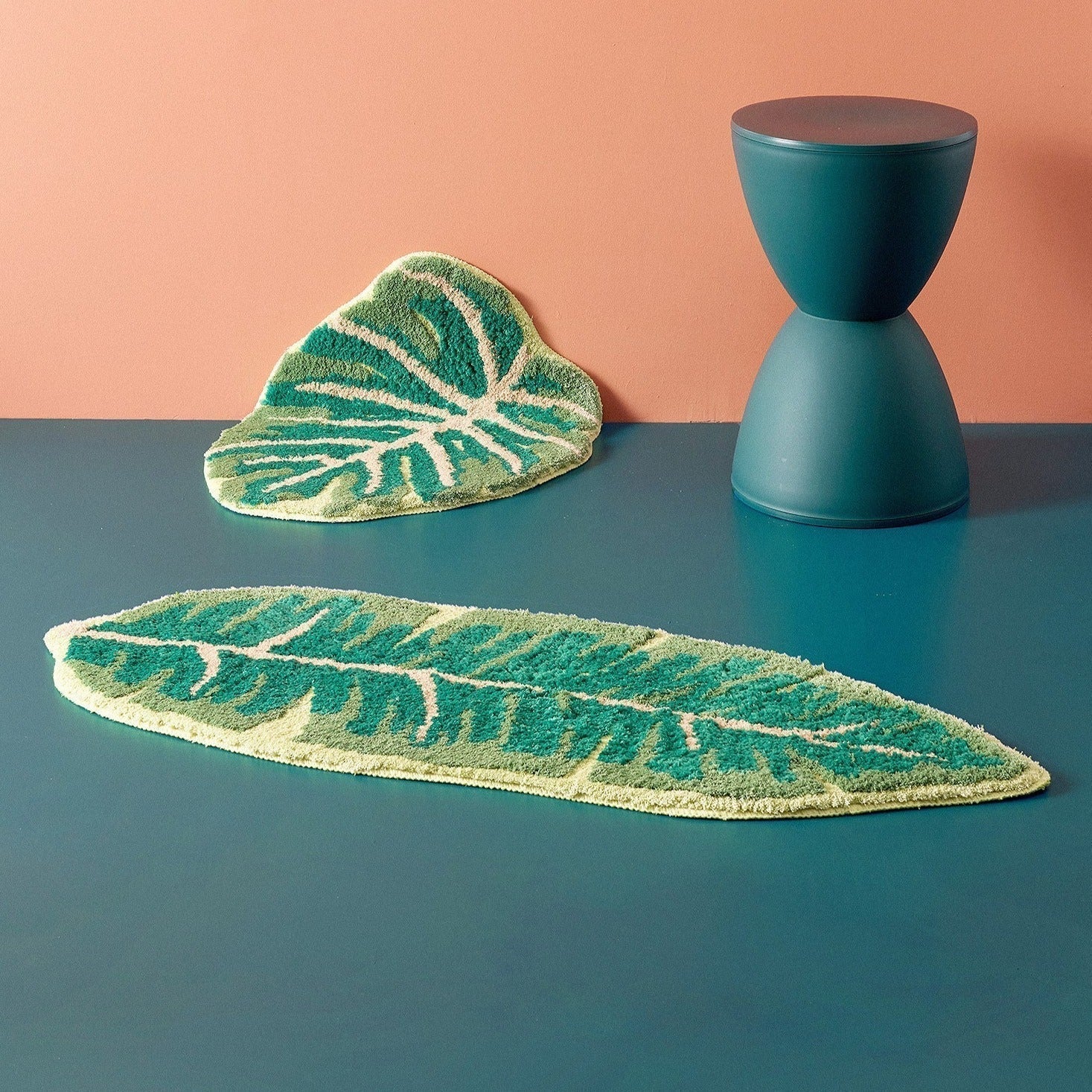 Alfombra antideslizante con hojas de plátano y monstera tropical: decoración inspirada en la naturaleza para su hogar