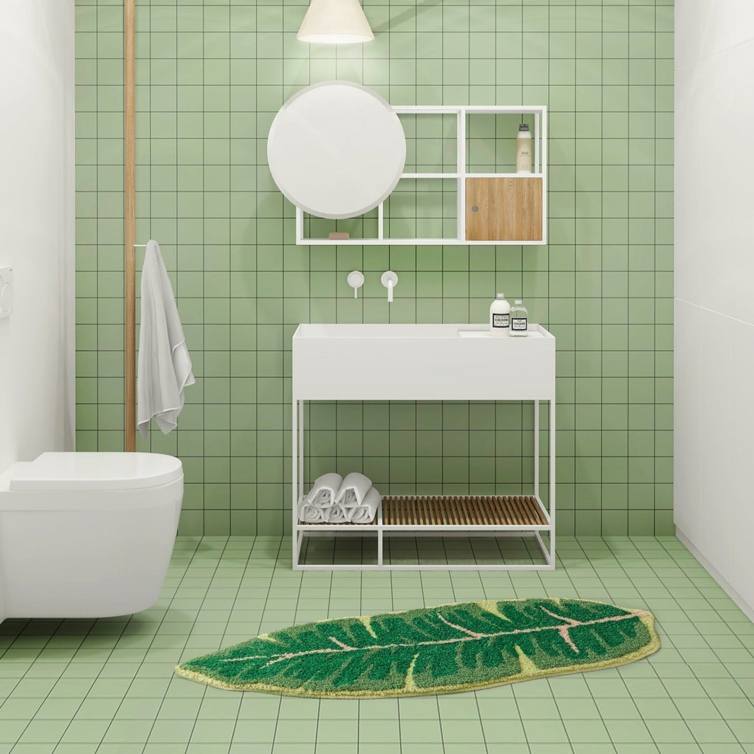 Tropical Monstera & Banan Leaf Non-Slip måtte – Naturinspireret indretning til dit hjem