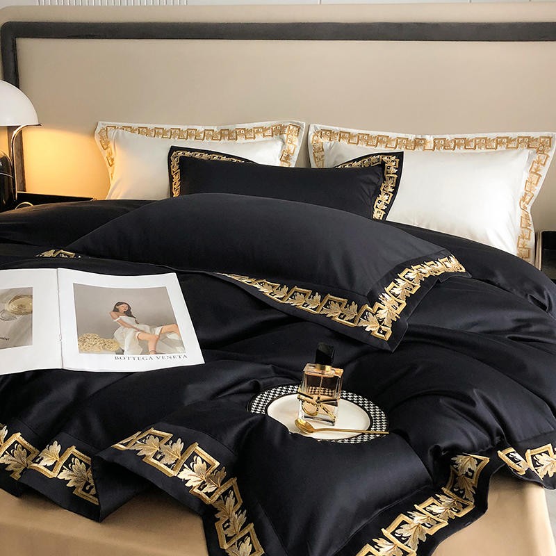 Baroque Black Duvet Cover Set (Egyptian Cotton, 1000 TC)