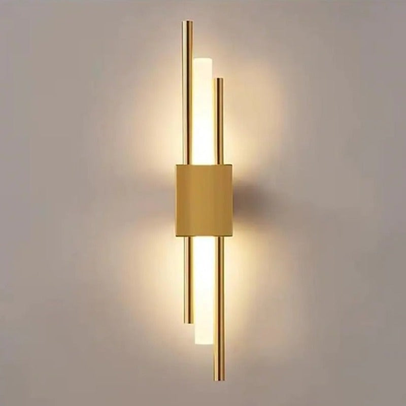 LuminArt - Stylish Black/Gold LED Wall Lamp for Bedroom