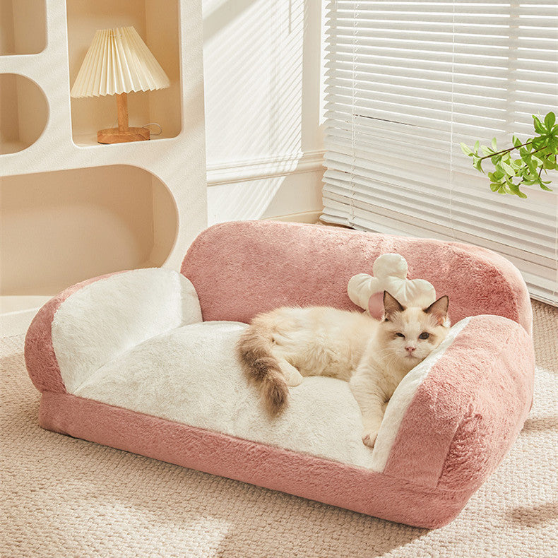 Cozy Cabin: Winter Warm Removable Pet Sofa Bed