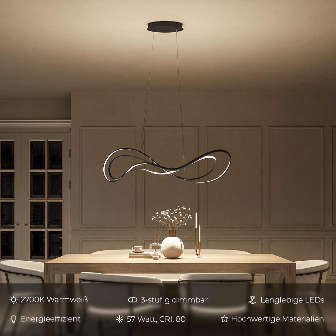 LumiMax - Lampe à suspension LED à intensité variable avec lumière chaude