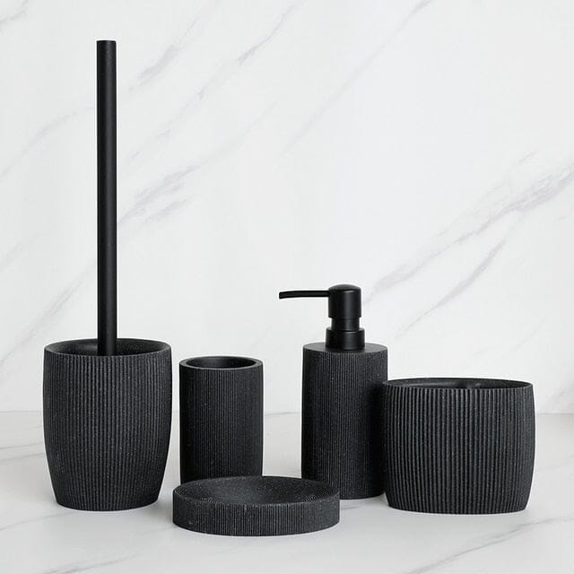 Accessoires de salle de bain noirs