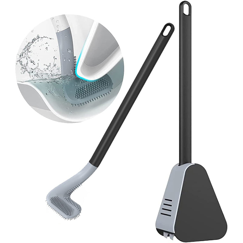 Brosse de toilette en silicone flexible à long manche pour golf