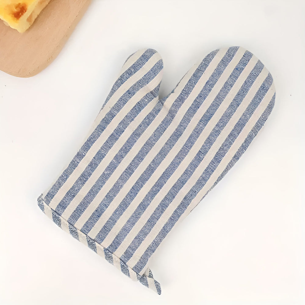 Premium Striped Heat-Resistant Oven Mitt