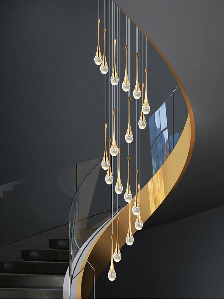 Golden Teardrop Lighting Fixture