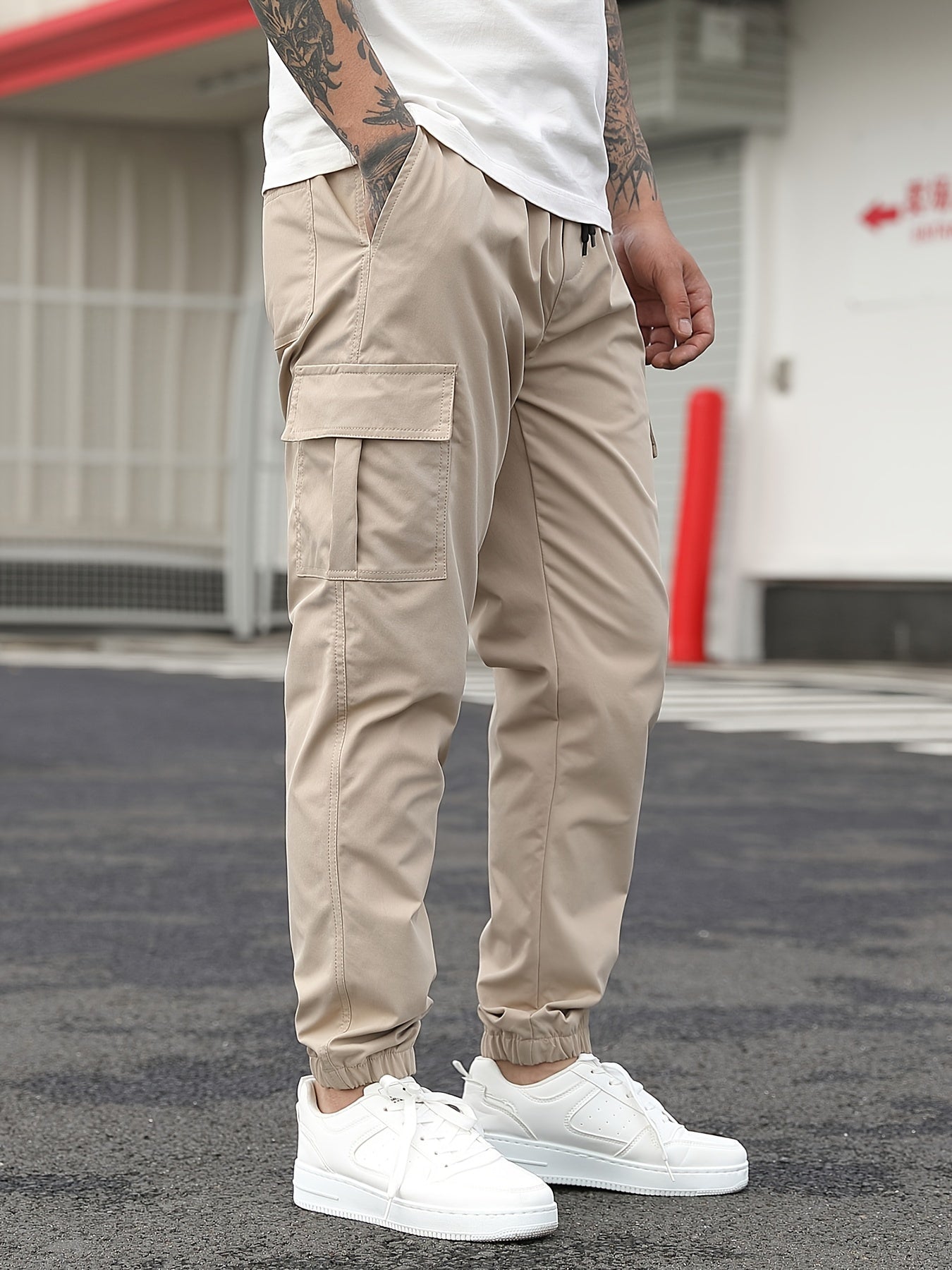 Pantaloni de jogging cargo bej - Lukas