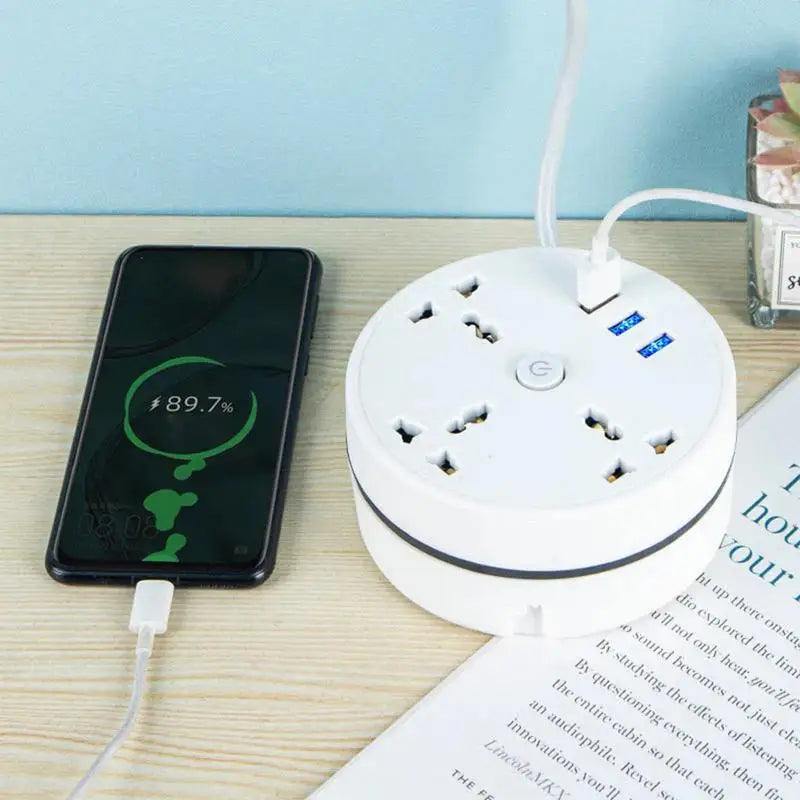 EU-stekker stopcontact Smart Home-stekkerdoos – multifunctioneel elektrisch verlengsnoer met USB-poorten en snel opladen