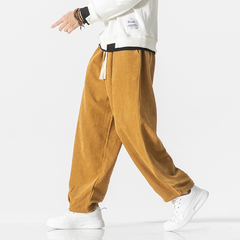 Corduroy Drawstring Loose Pants