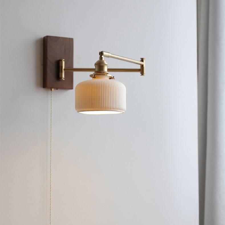 WoodCeram - Ceramic Wall Lamp with Wooden Plate