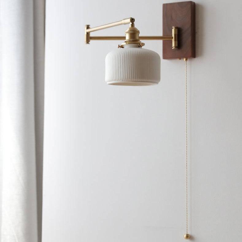 WoodCeram - Ceramic Wall Lamp with Wooden Plate