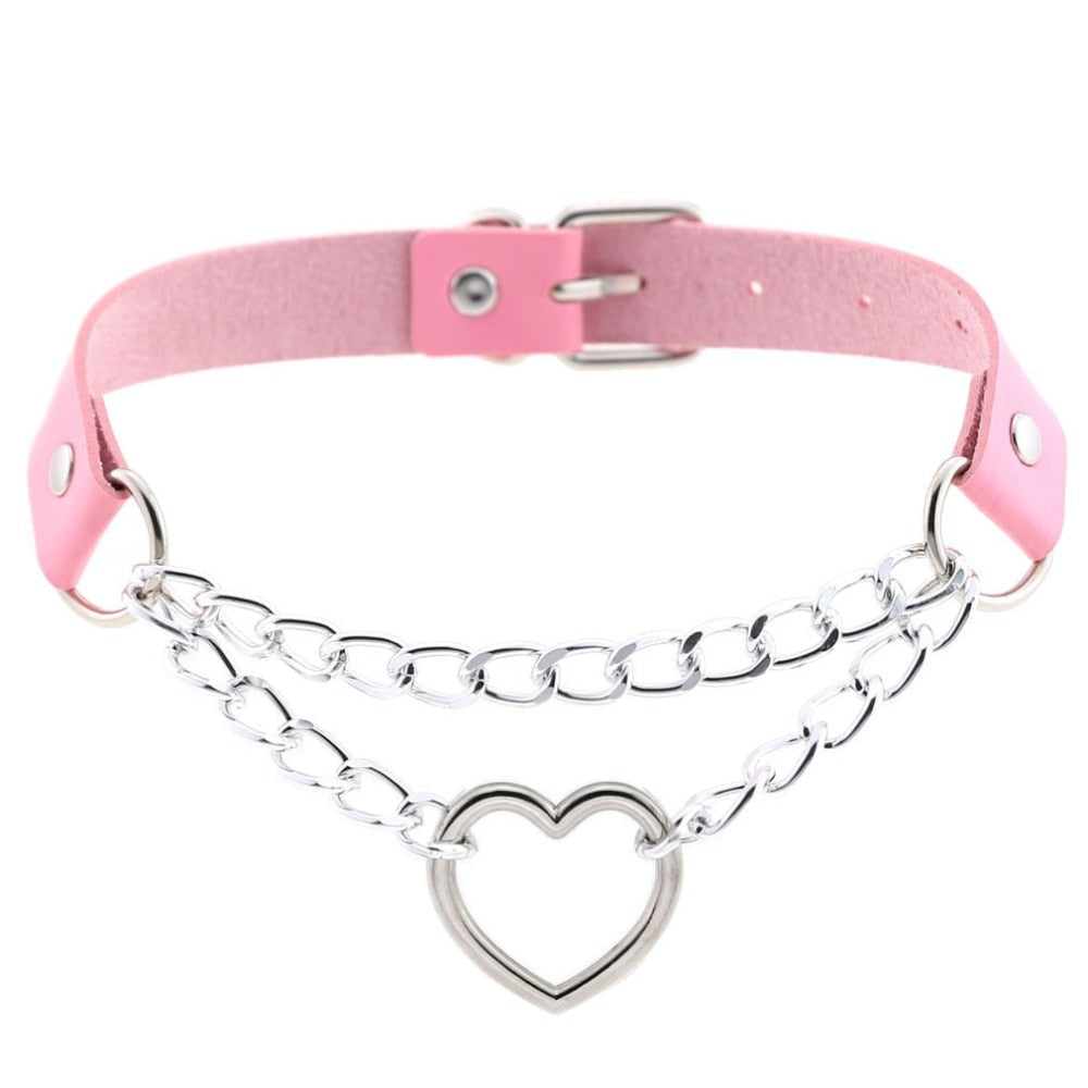 Geketende Valentijn Choker (15 Kleuren)