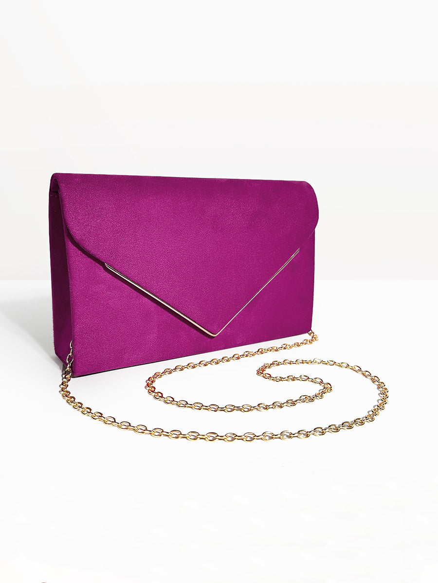 Segreto Suede-style Velvet Envelope Clutch Bag