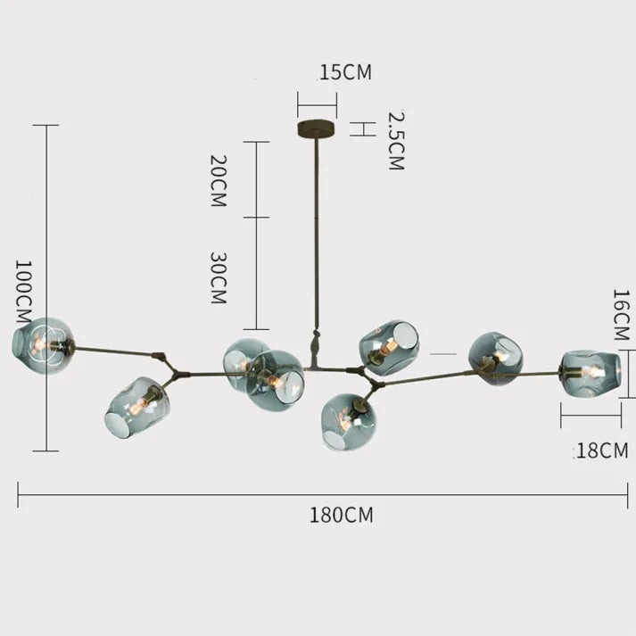 BubbleLight – Lâmpada Pendente Sputnik com Bolhas de Vidro