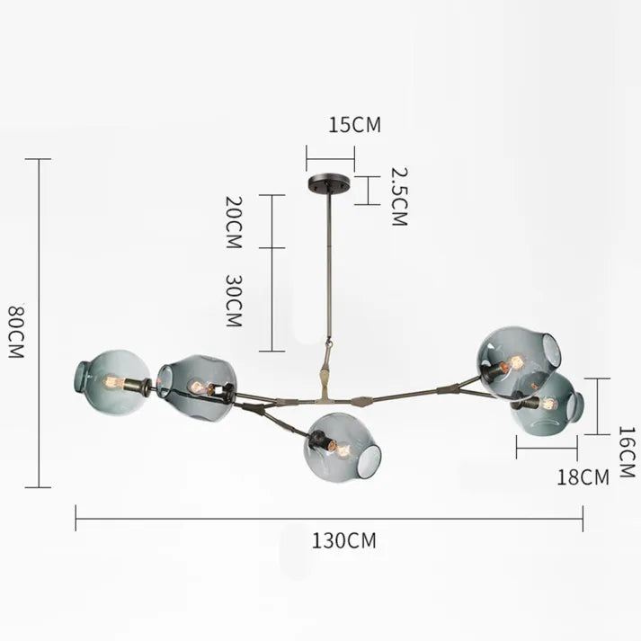 BubbleLight – Lâmpada Pendente Sputnik com Bolhas de Vidro