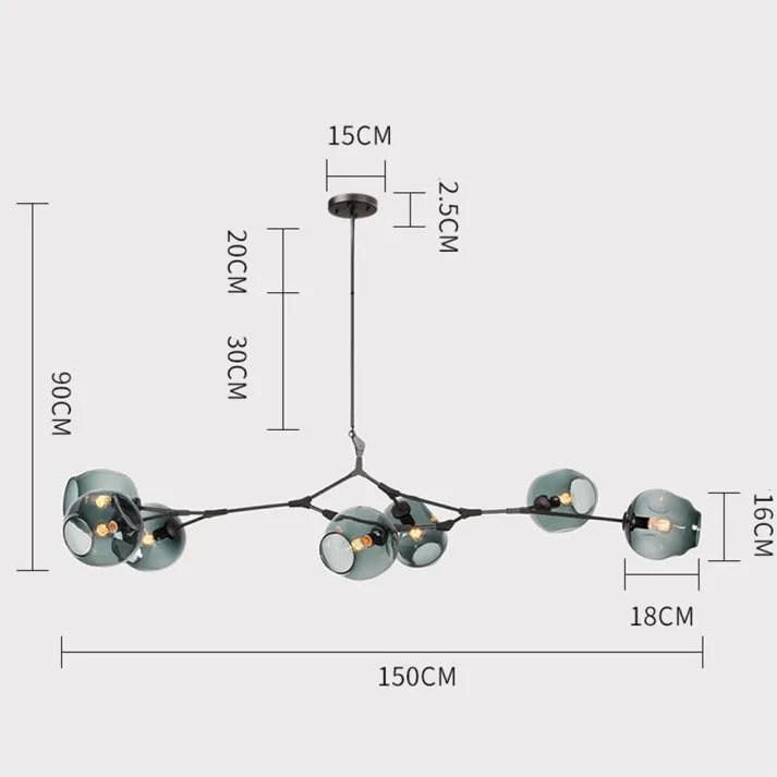 BubbleLight – Lâmpada Pendente Sputnik com Bolhas de Vidro