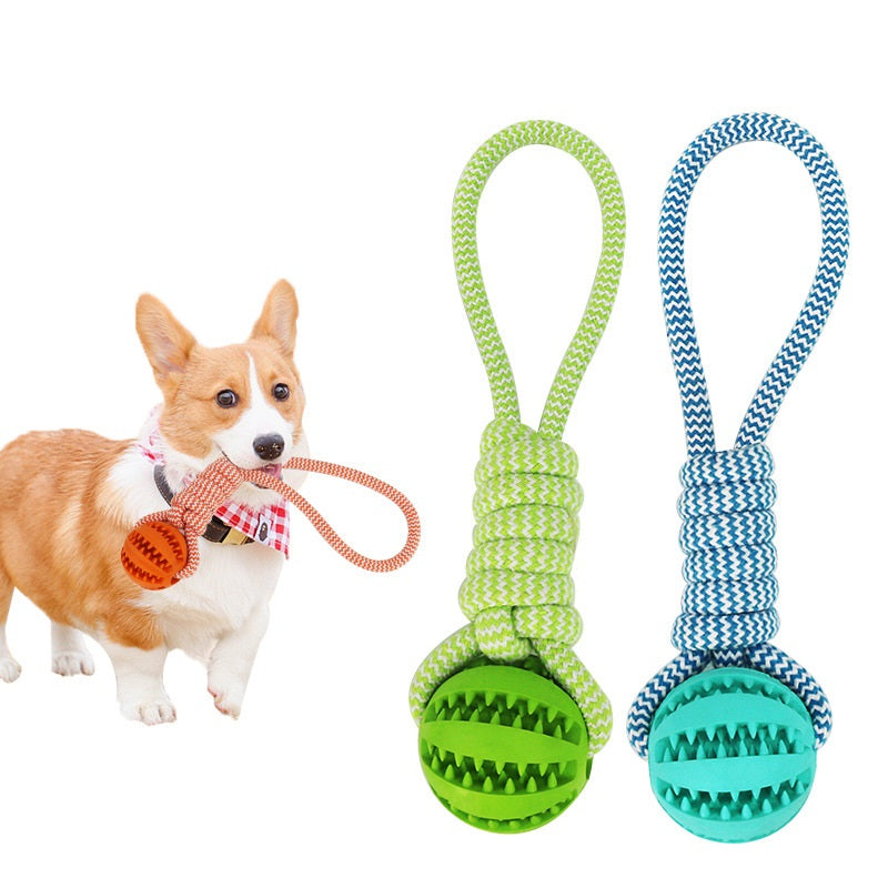 ChewRope Tug Ball: Dog Chew Toy with Tug-of-War Rope