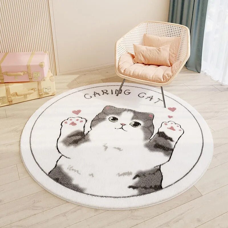 Children's Round Cartoon Bedroom Rug | Soft, Cozy & Durable Play Mat