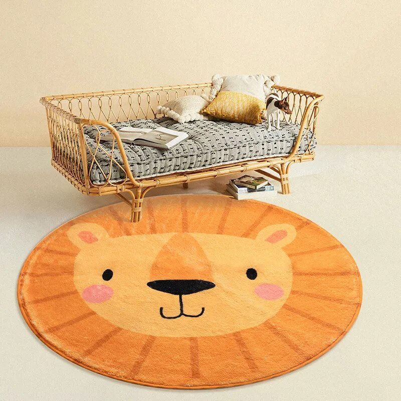 Children's Round Cartoon Bedroom Rug | Soft, Cozy & Durable Play Mat