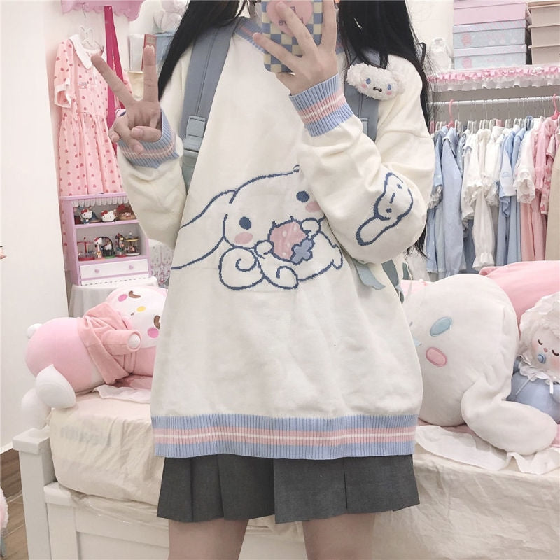 Sweat à capuche en tricot Cinnamoroll