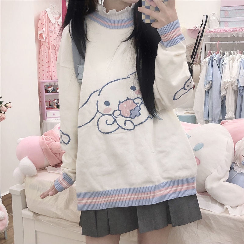 Sweat à capuche en tricot Cinnamoroll