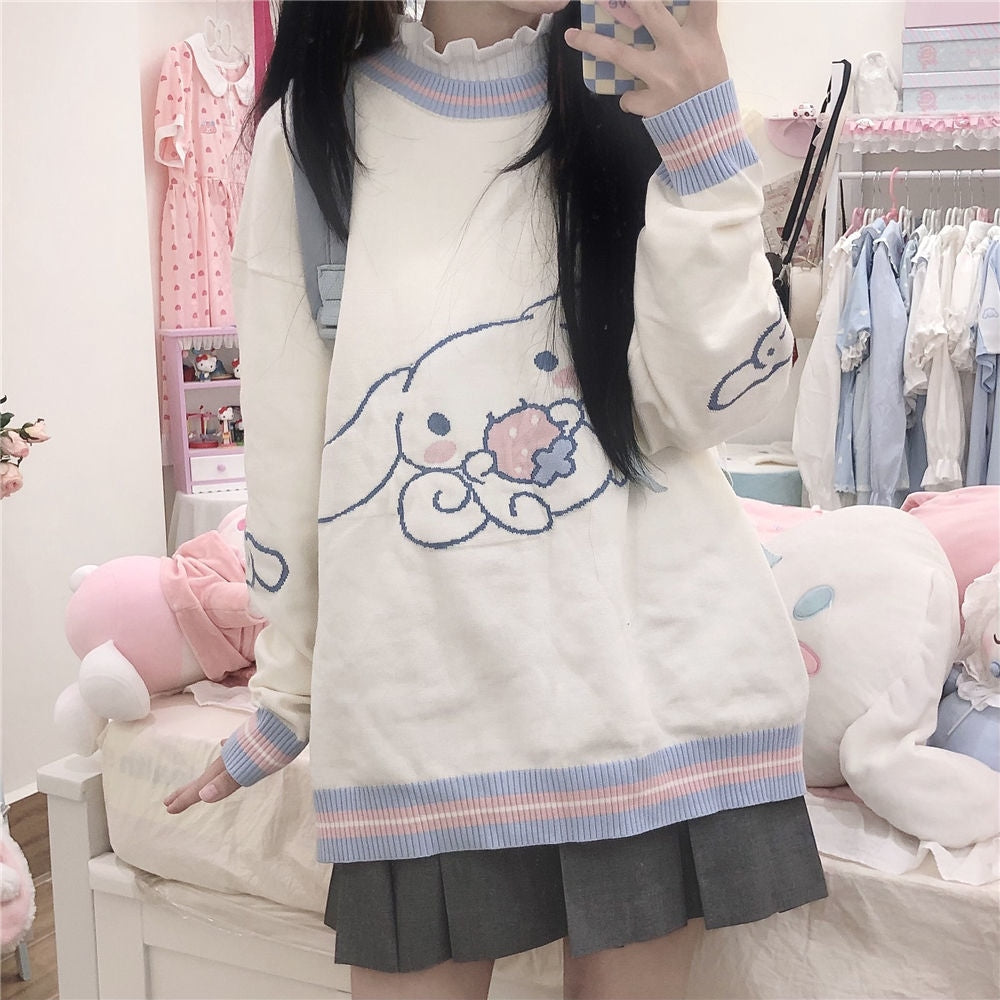 Felpa con cappuccio in maglia Cinnamoroll