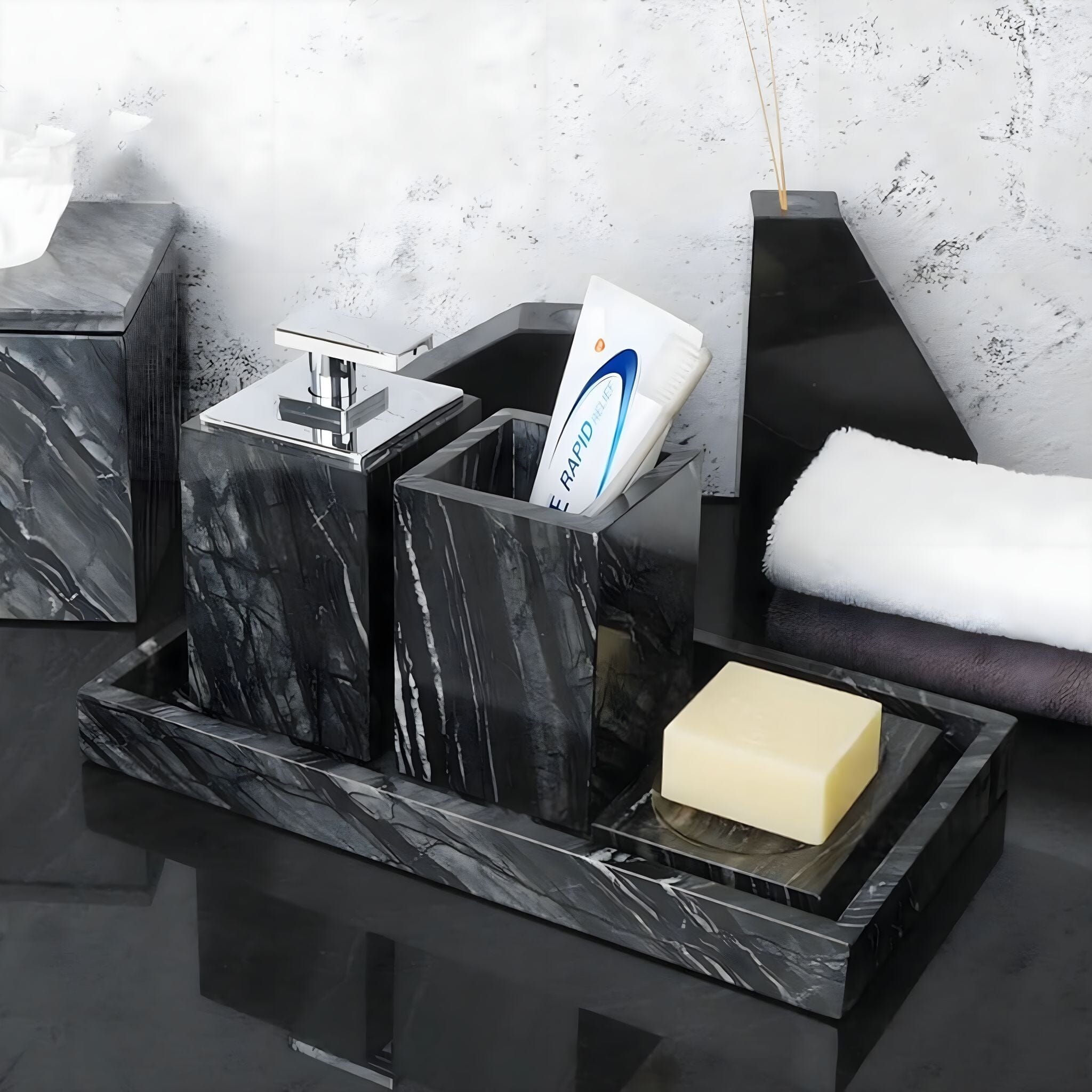 Claude Marble Bathroom Accessories Collection