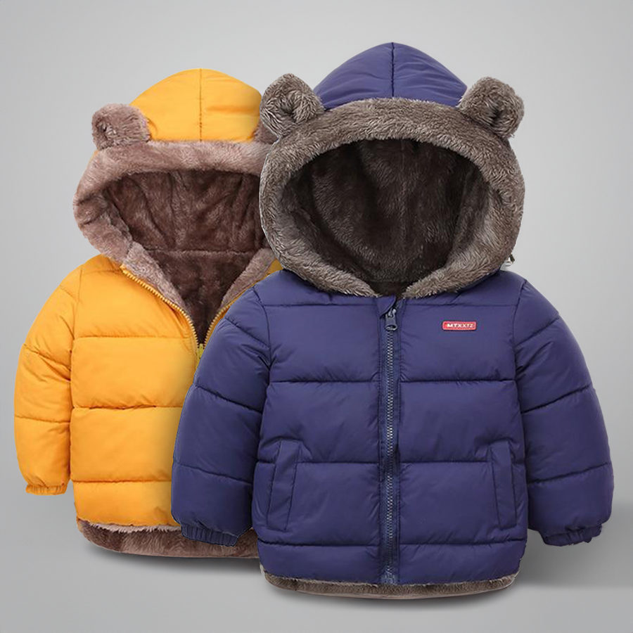 Boys Winter Puffer Coat With Fur Lining