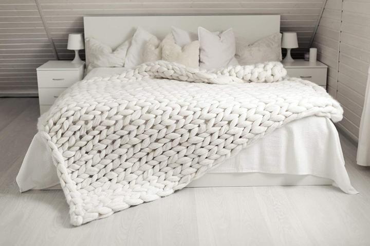 Bequeme Strickdecke