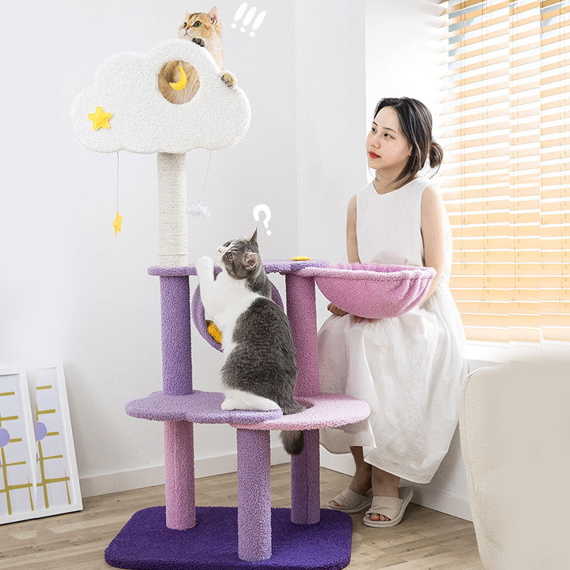 CosmicClimb Cat Tower Collection: Large Multi-Level Scratch Station