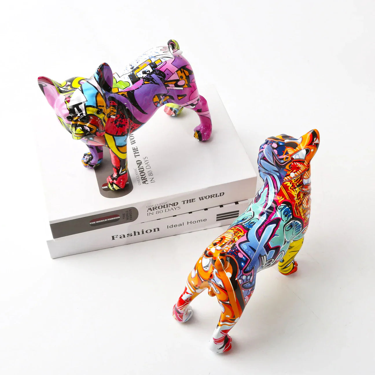 Vrimlo® French Bulldog Graffiti Painted Statue