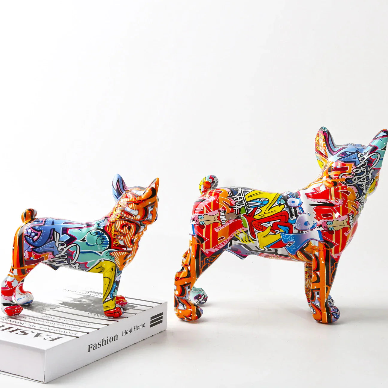 Vrimlo® French Bulldog Graffiti Painted Statue