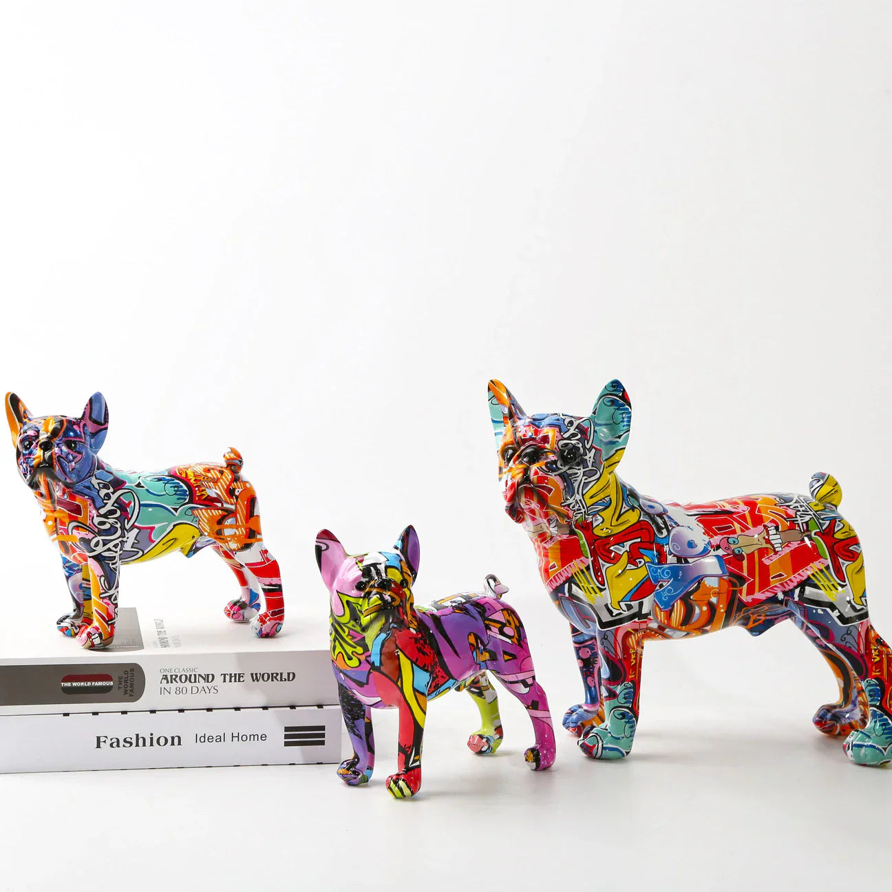 Vrimlo® French Bulldog Graffiti Painted Statue