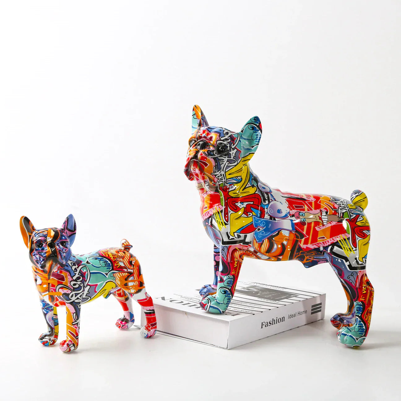 Vrimlo® French Bulldog Graffiti Painted Statue