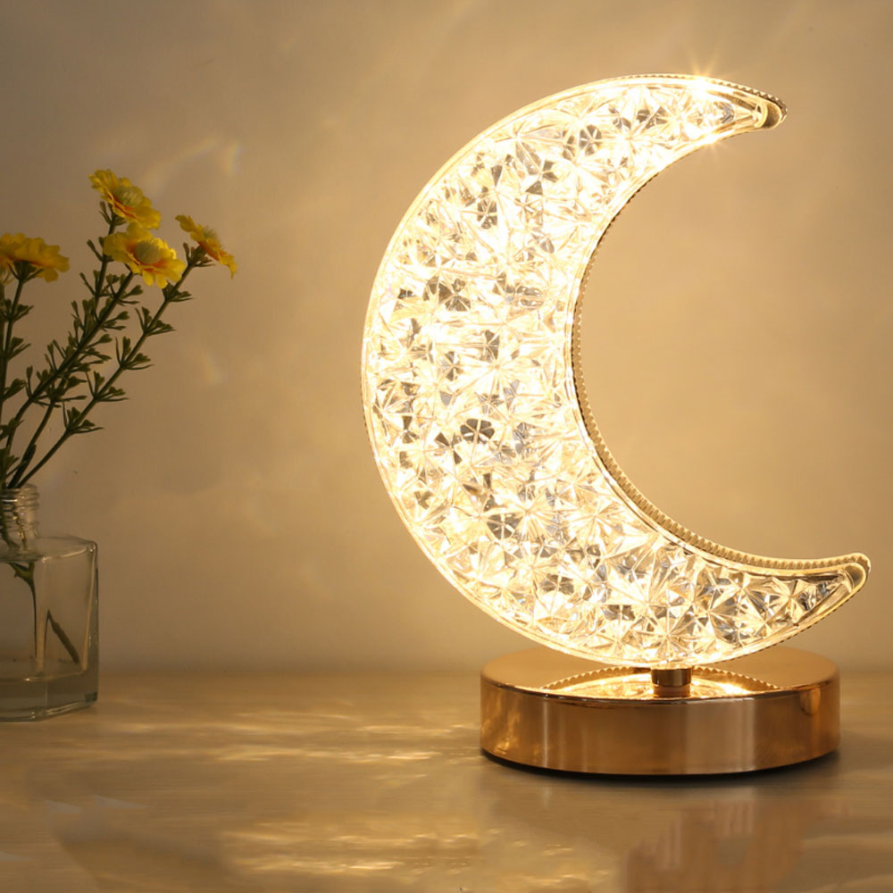 Crystal Crescent Moon Lampe