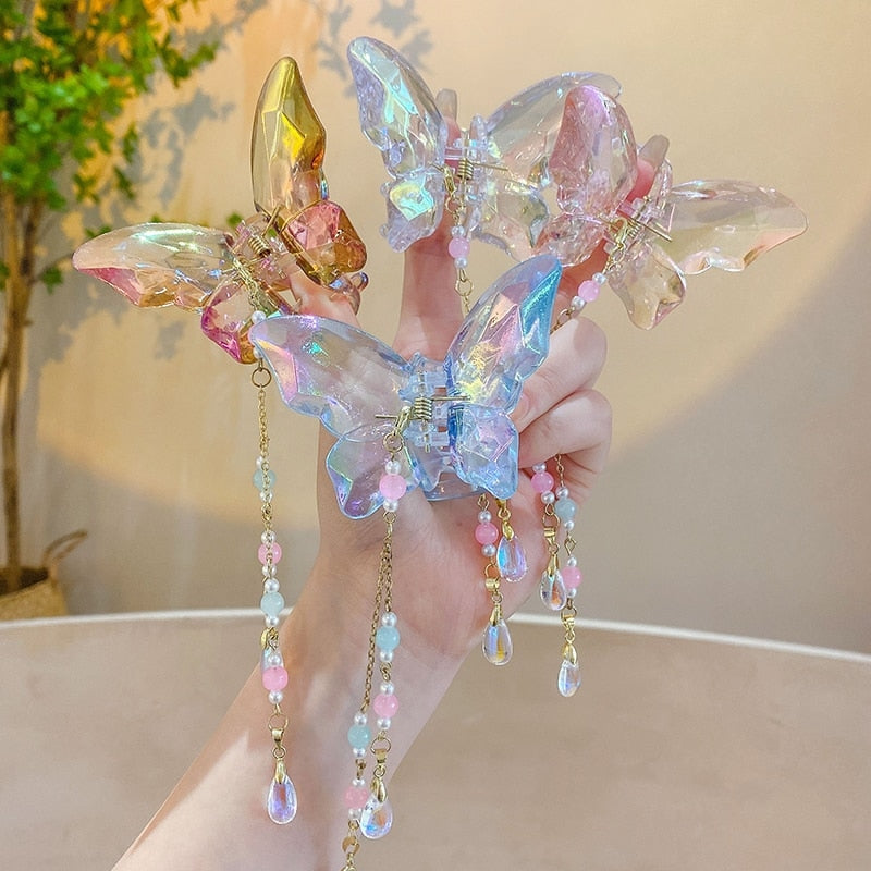 Crystal Butterfly Claw Hair Clip