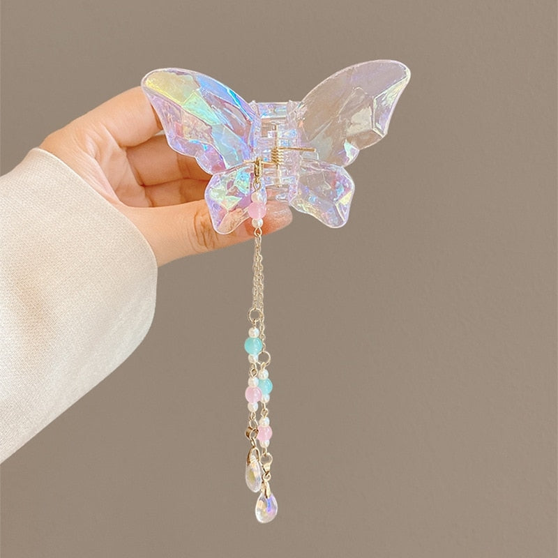 Crystal Butterfly Claw Hair Clip