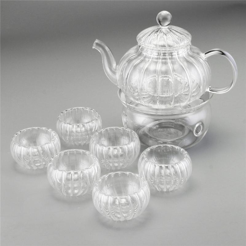 Crystal Clear Glass Teapot Set