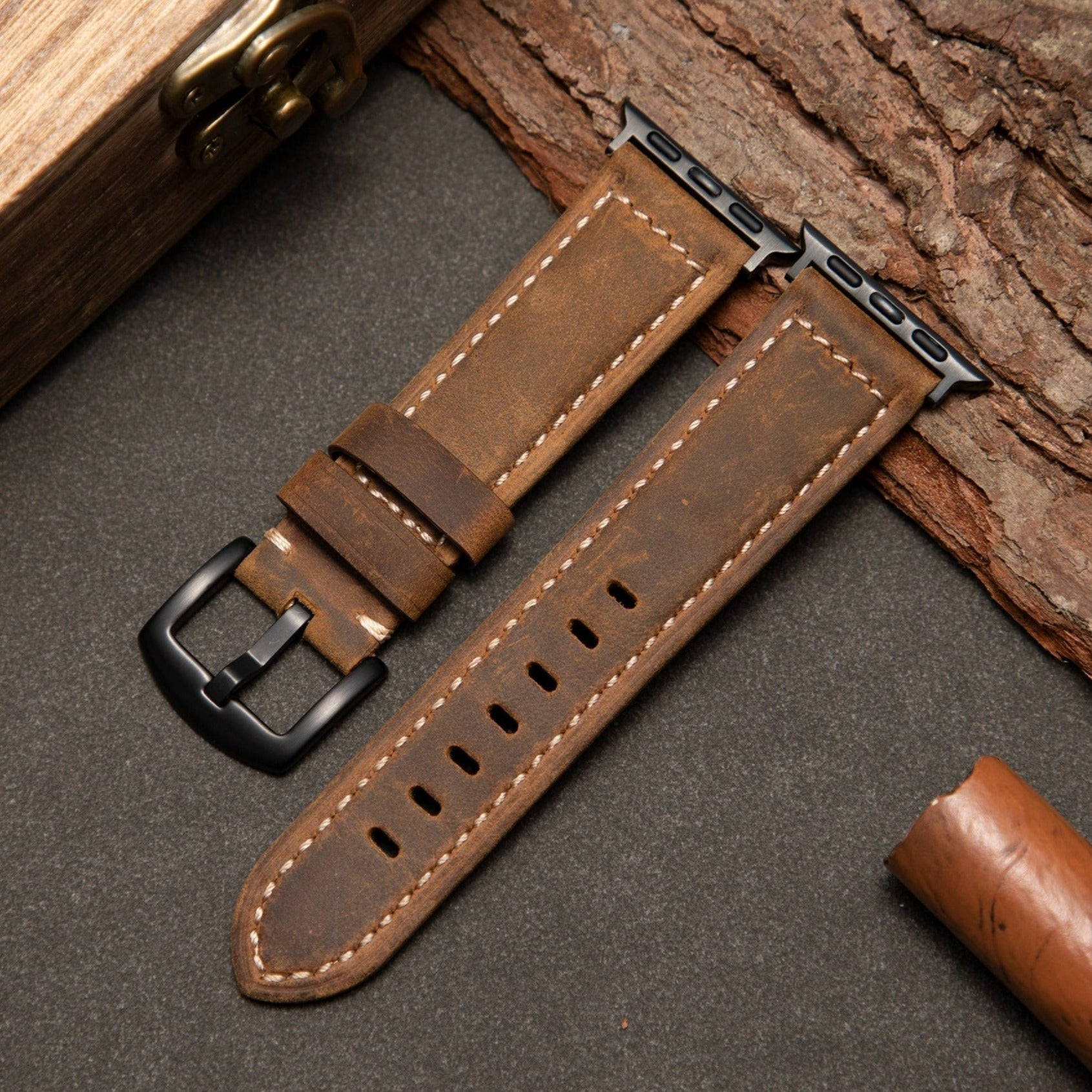 Correa de cuero vintage para Apple Watch - Diseño mate