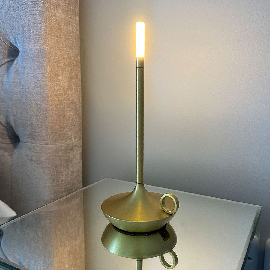 Vintage Aluminium Cordless Candle Lamp