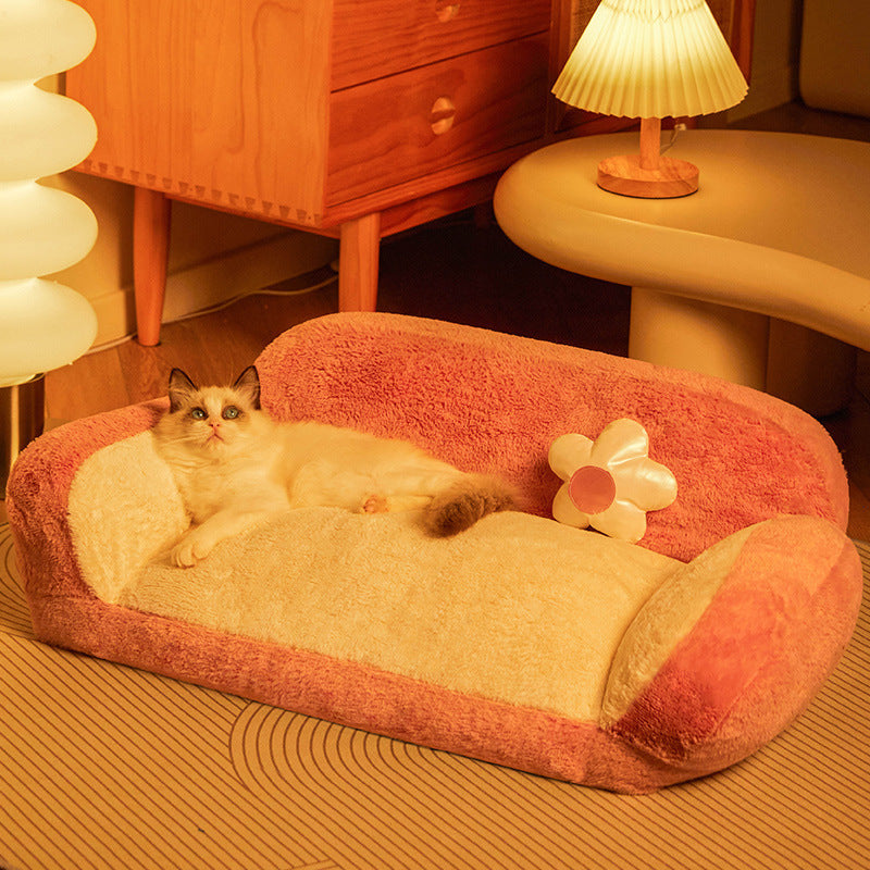 Cozy Cabin: Winter Warm Removable Pet Sofa Bed