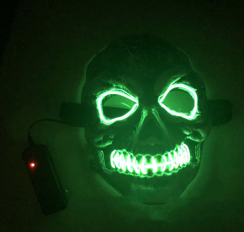 Zweifarbig leuchtende Totenkopfmaske Halloween