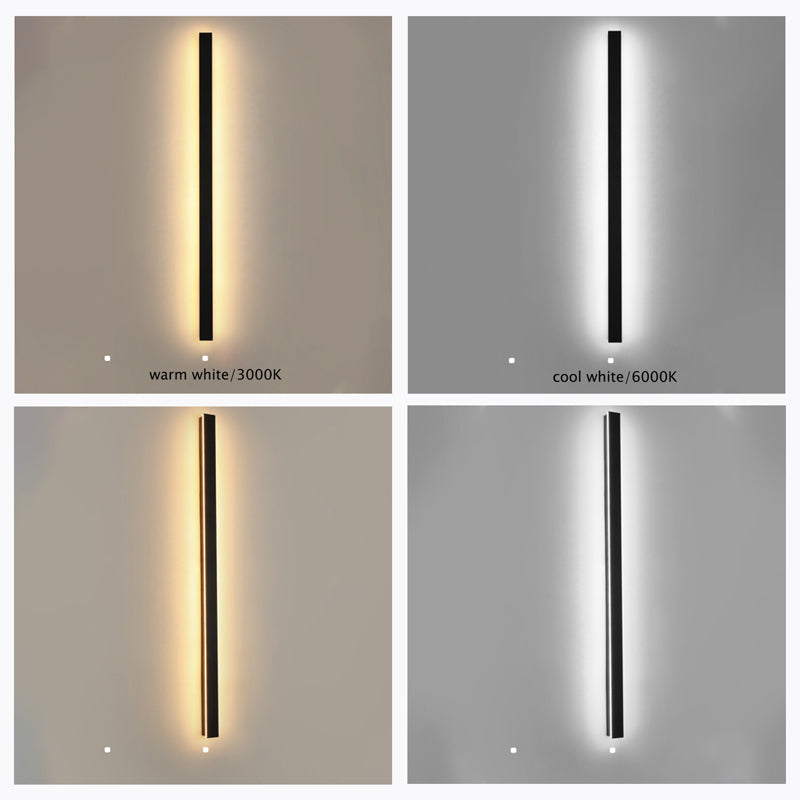 Lămpi de perete LED cu design modern Edge, metal negru pentru grădină și hol