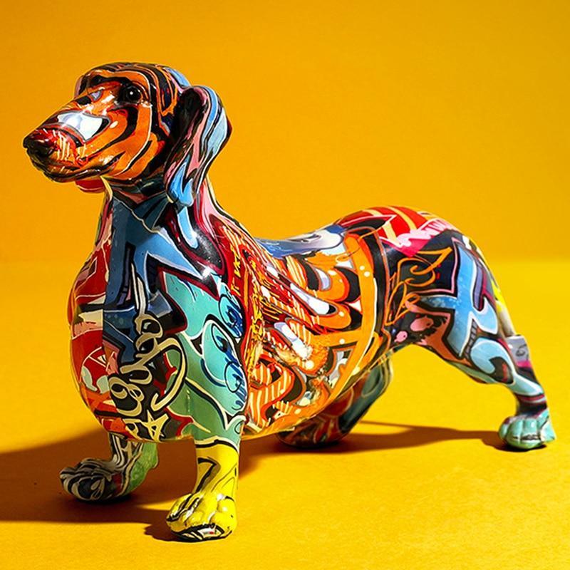 Escultura de perro salchicha