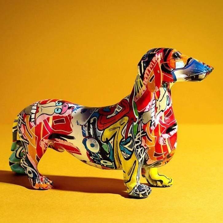 Escultura de perro salchicha