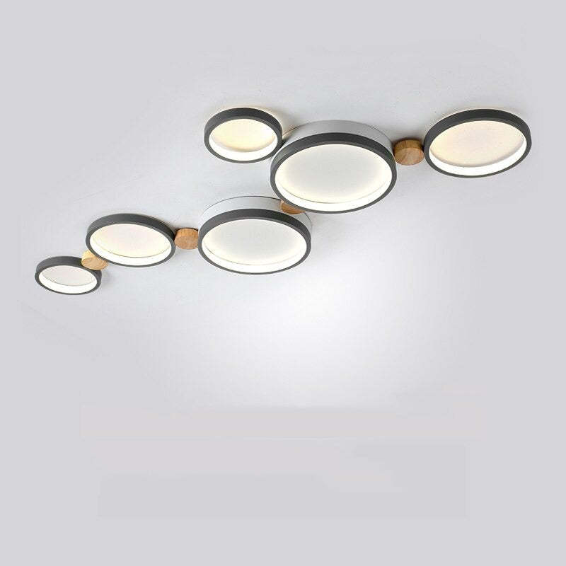 ChicLumineux - Lampada da soffitto in metallo bianco e grigio