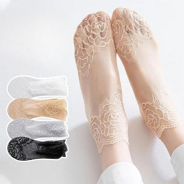 Yasmin Fashion Rose Lace Socks