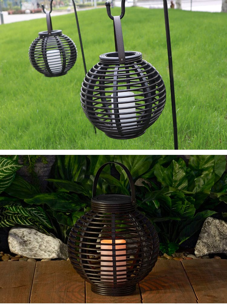 Rattan Teardrop Outdoor Light (Solar)